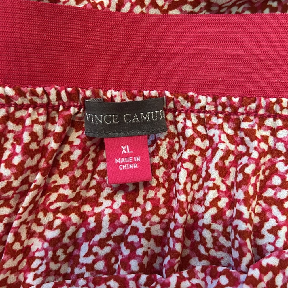 Vince‎ Camuto Pink/Ivory Pleated Floral Midi Skirt Lightweight Feminine Girly XL - Picture 13 of 15